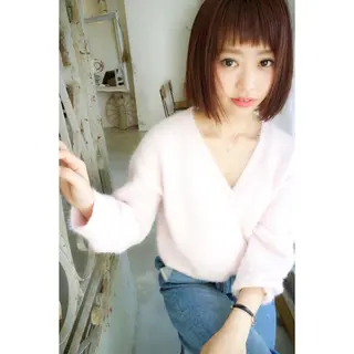 ミディアム カラー fio マナミのヘアスタイル