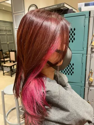 ミディアム カラー カットモデル ヨネダのヘアスタイル