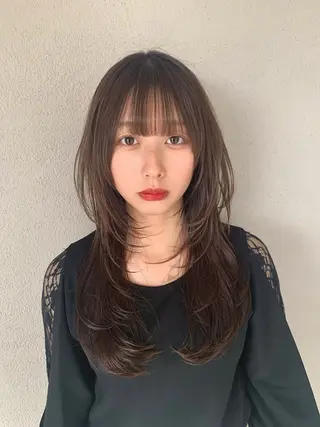 ミディアム レイヤー/韓国風/ 縮毛矯正/沖谷航のヘアスタイル