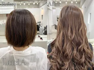 ロング ヘアアレンジ カラー LuciA/エクステ カラーのヘアスタイル