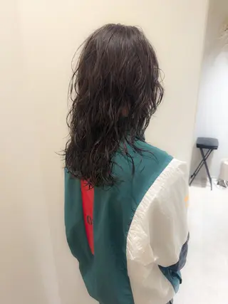 セミロング パーマ ヘアアレンジ ミニボブ/ブリーチ 🌈MISATOのヘアスタイル