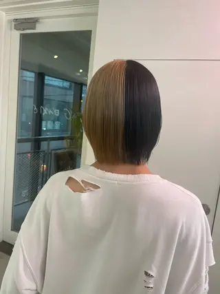 ミディアム カラー メンズ HIKARI🐈‍⬛ レイヤー×デザインのヘアスタイル