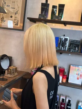 ミディアム 髪質改善デザインカラ ー/ヒロイケカズマサのヘアスタイル