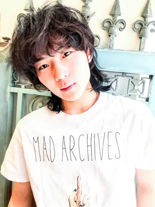 ショート カラー パーマ ヘアアレンジ メンズ 表参道Lise おおいしおりのヘアスタイル