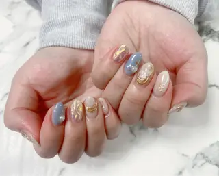 ロング カラー ネイル Q Free nailsのネイルデザイン
