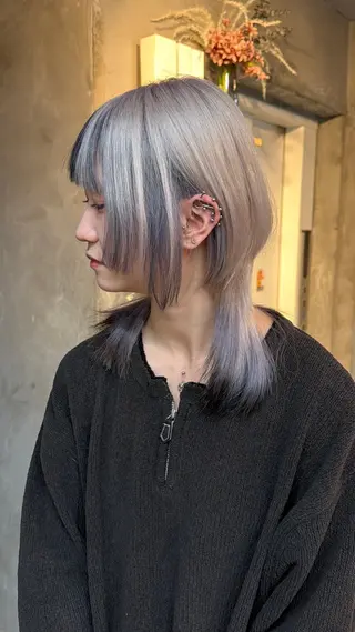 セミロング カラー AIRI/難波/ ハイトーン/髪質改善のヘアスタイル