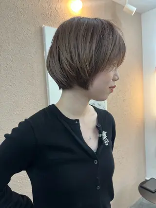 ショート レイヤー/ケアパーマ /ニュアンス/モードのヘアスタイル