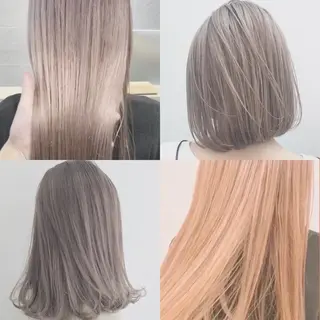 ミディアム カラー ヘアアレンジ ハイトーン/ ボブ 中村麟のヘアスタイル