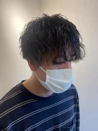 メンズ 波巻きスパイラル/ メンズパーマ/ゆうひのヘアスタイル