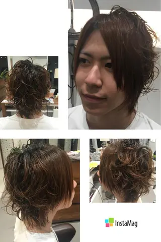 ショート ミディアム セミロング ロング カラー パーマ メンズ ひがし さゆりのヘアスタイル