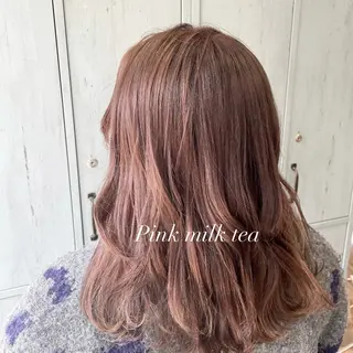 ミディアム ピンク・ラベンダー/ レイヤー/NANAのヘアスタイル