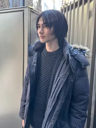 ミディアム メンズ/レディース /ナチュラル/下村迅のヘアスタイル