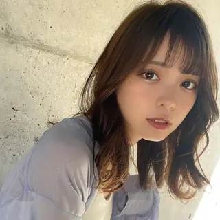 ミディアム 🧡くびれヘア/前髪 顔周り🧡久原結衣のヘアスタイル