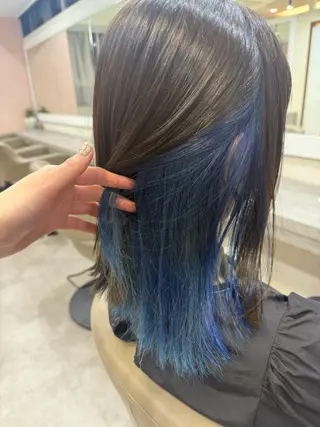 セミロング カラー 韓国風パーマ/ヘア セット/店長みづきのヘアスタイル