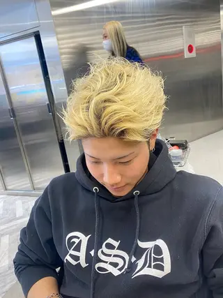 ショート カラー メンズ シャドウパーマ/ ルーズパーマ/メンズのヘアスタイル