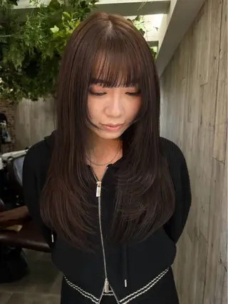 ロング 艶カラー/フェイス レイヤー/たむのヘアスタイル