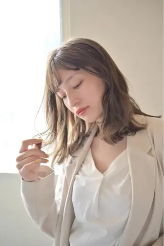 ミディアム カラー パーマ 千 田のヘアスタイル