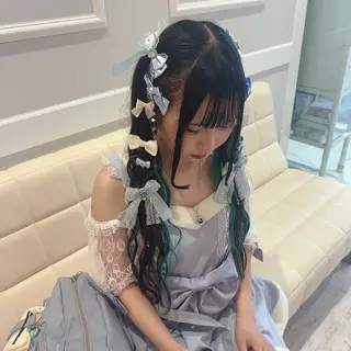 ロング ヘアアレンジ エクステ♡ヘアメ 内村麻衣のヘアスタイル