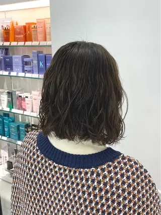 ミディアム パーマ 🍎ハイトーンカラー /MANA🍎のヘアスタイル