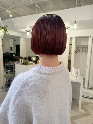 カラー ブリーチカラー🎀 韓国風/寺門美優のヘアスタイル