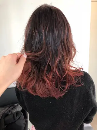 セミロング カラー 榎園 由美のヘアスタイル