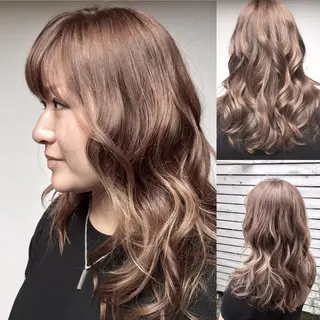 ロング カラー 早田 明美のヘアスタイル