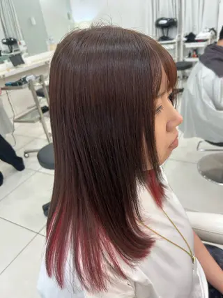 セミロング カラー 髪質改善/艶カラー/ メンズパーマ/鈴木のヘアスタイル