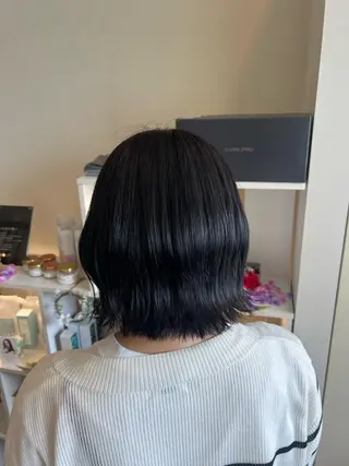 ミディアム カラー 竹添 有梨沙のヘアスタイル