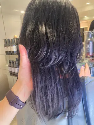 ロング カラー ヘアアレンジ オリーブ透明感カラー 表参道/MIKUのヘアスタイル