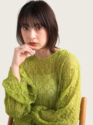 ミディアム ボブ/ぱつっとボブ/ 谷口 海星のヘアスタイル