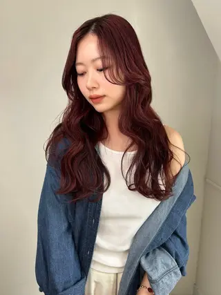 セミロング カラー land所属・透明感カラー/レイヤ ー🌙Honokaのヘアスタイル