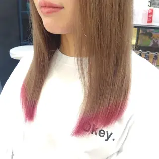 ミディアム カラー ブリーチ/ヘアケア/ 艶髪/イギチハルのヘアスタイル