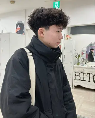 ショート パーマ メンズ 海/パーマ /曲がる縮毛矯正のヘアスタイル