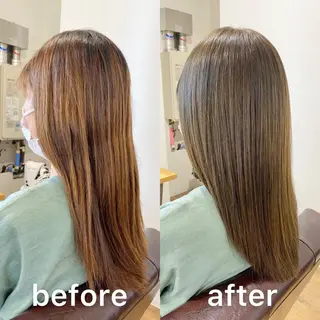 セミロング カラー KIZU 髪質改善 オカルト怪談のヘアスタイル