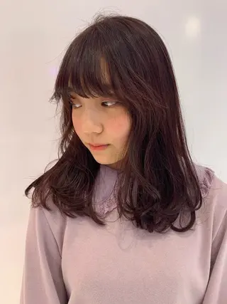 セミロング カラー ハッシュカット/ハイ トーン/MANAMIのヘアスタイル