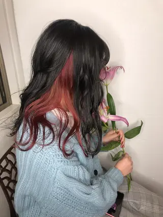 セミロング カラー 似合わせ/ブリーチ カラー.岡田友仁のヘアスタイル