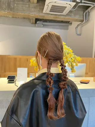 ロング 藤井 美歩/赤髪のヘアスタイル