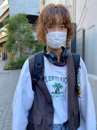 ショート パーマ 森貴裕/ベージュ/ パーマ/オリーブのヘアスタイル