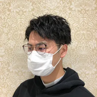 ミディアム パーマ メンズ 🐠寒色系×パーマ 櫻井　麿偉🐏のヘアスタイル