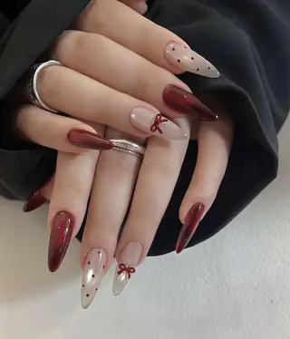 ロング 波 なみのネイルデザイン