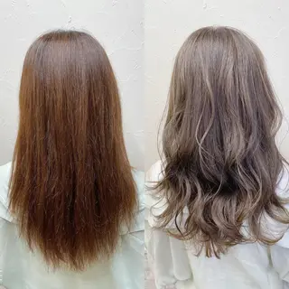 セミロング カラー 髪質改善/レイヤー ストウシンゴのヘアスタイル