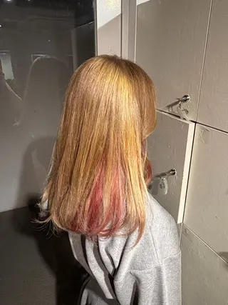 ロング 絶対綺麗な暖色カラー 🎯あります✨増渕✨のヘアスタイル