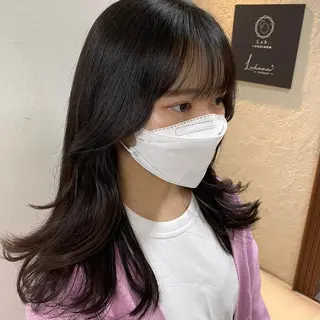 セミロング カラー ヘアアレンジ maoブリーチ無し 似合わせカラーのヘアスタイル