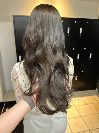 カラー セミロング 韓国ヘア♡🇰🇷 暖色♡透明感カラー✨のヘアスタイル