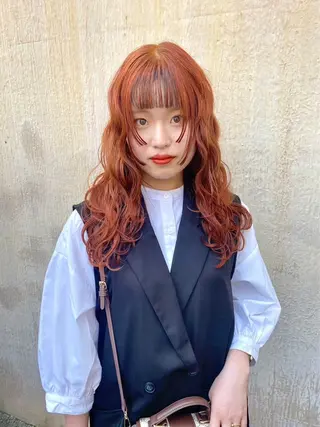 ロング カラー 中村 衣里のヘアスタイル