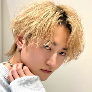 ミディアム カラー パーマ メンズ メンズZina代表 田端 麗治のヘアスタイル