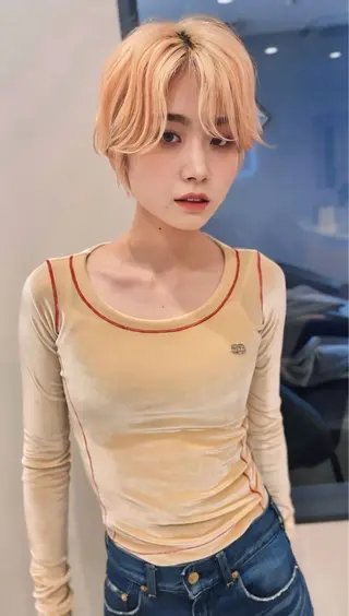 ショート 🎀大川 錬🎀 ブリーチなしWカラーのヘアスタイル