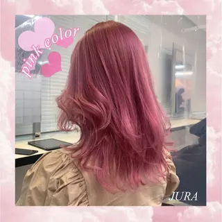 ミディアム カラー ヘアアレンジ ネイル 透明感カラー/推しカ ラー☁️JURAのヘアスタイル