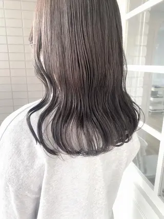 セミロング カラー 韓国×髪質改善カラー 💎hinaのヘアスタイル