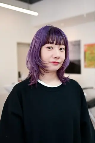 ミディアム ハッシュカット /レイヤー/大阪中津のヘアスタイル